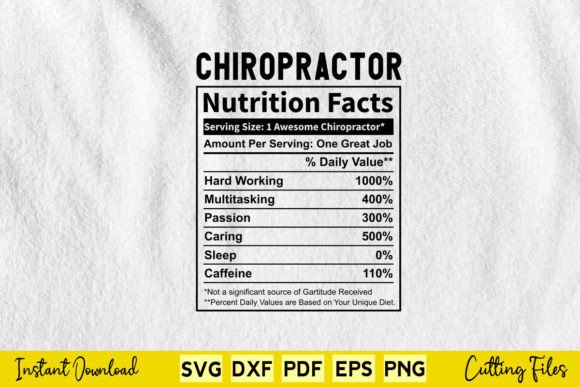 Funny Chiropractor Nutrition Facts Svg Graphics and Crafts Review