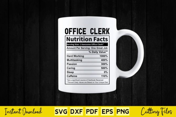 Funny Office Clerk Nutrition Facts Svg Embroidery Review