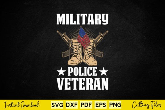 Military Police Veteran American Flag Graphics in Crafts